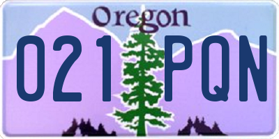 OR license plate 021PQN