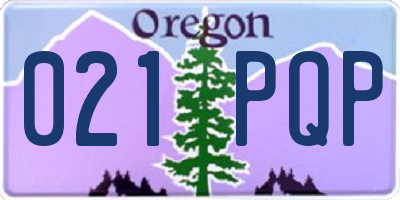 OR license plate 021PQP