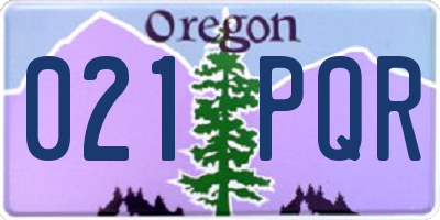 OR license plate 021PQR
