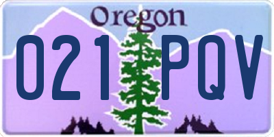 OR license plate 021PQV