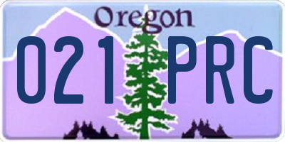OR license plate 021PRC