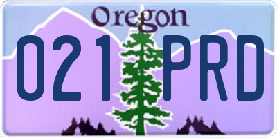 OR license plate 021PRD