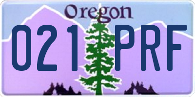OR license plate 021PRF