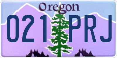 OR license plate 021PRJ