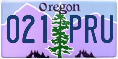 OR license plate 021PRU