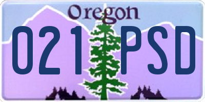 OR license plate 021PSD