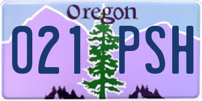 OR license plate 021PSH