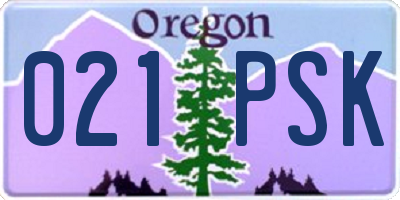 OR license plate 021PSK