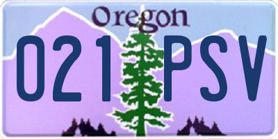OR license plate 021PSV
