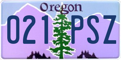 OR license plate 021PSZ