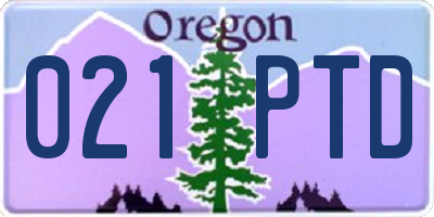OR license plate 021PTD