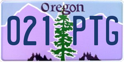 OR license plate 021PTG