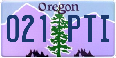 OR license plate 021PTI