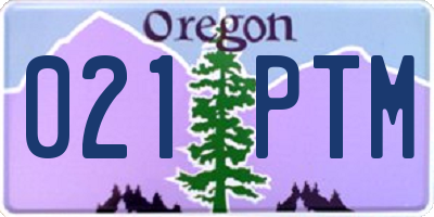 OR license plate 021PTM