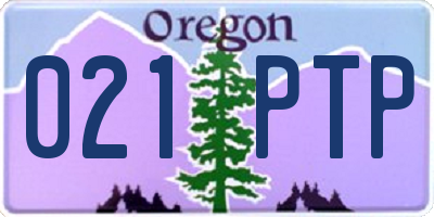 OR license plate 021PTP