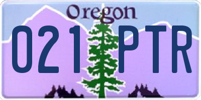 OR license plate 021PTR