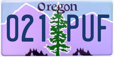 OR license plate 021PUF