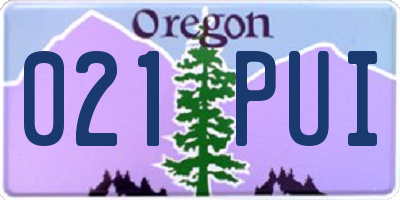 OR license plate 021PUI