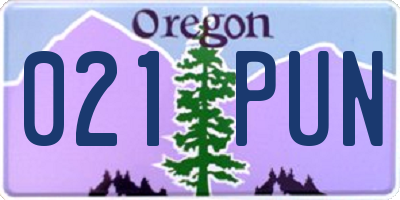 OR license plate 021PUN