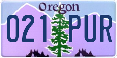 OR license plate 021PUR