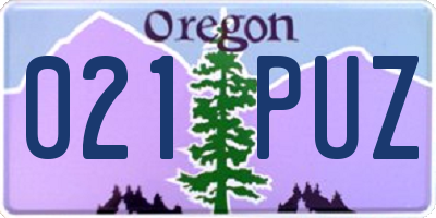 OR license plate 021PUZ
