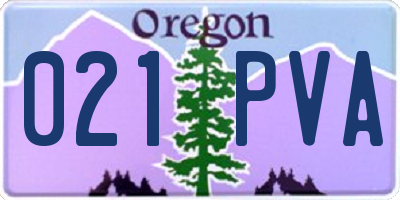 OR license plate 021PVA