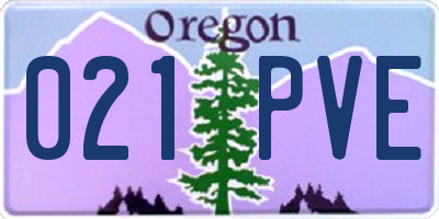 OR license plate 021PVE