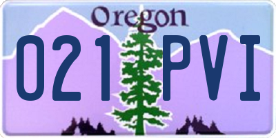 OR license plate 021PVI