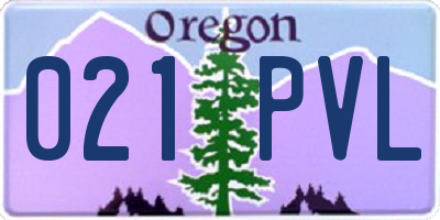 OR license plate 021PVL