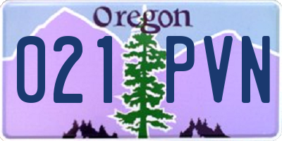 OR license plate 021PVN