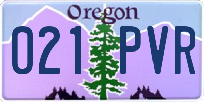 OR license plate 021PVR