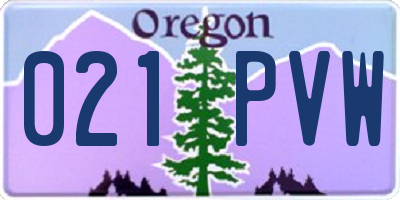 OR license plate 021PVW