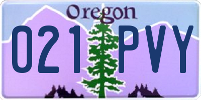 OR license plate 021PVY