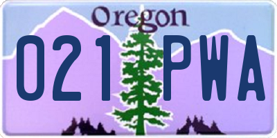 OR license plate 021PWA