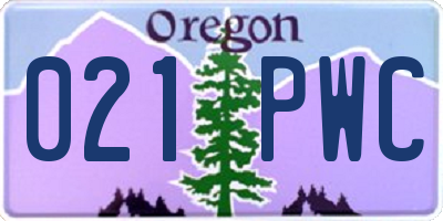 OR license plate 021PWC