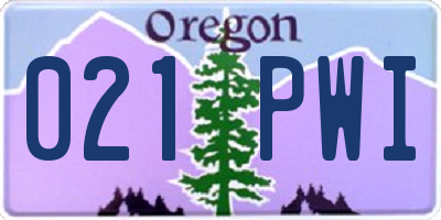 OR license plate 021PWI
