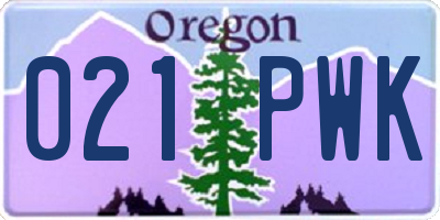 OR license plate 021PWK