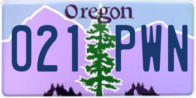 OR license plate 021PWN