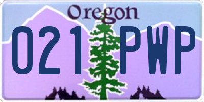 OR license plate 021PWP