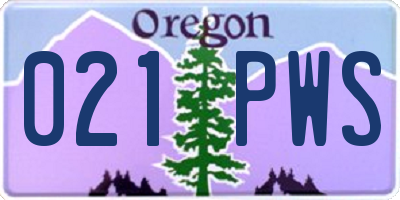 OR license plate 021PWS