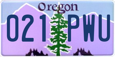 OR license plate 021PWU