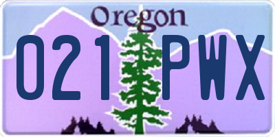 OR license plate 021PWX