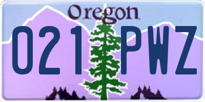 OR license plate 021PWZ