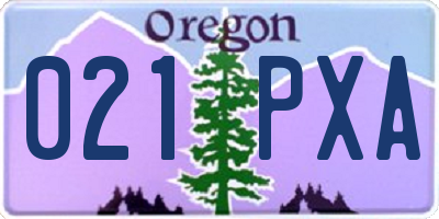 OR license plate 021PXA