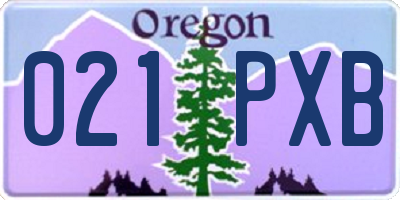 OR license plate 021PXB