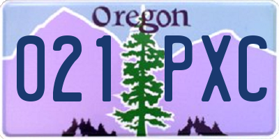 OR license plate 021PXC