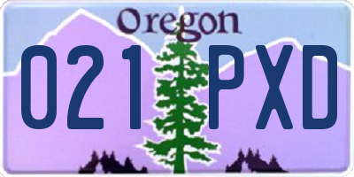 OR license plate 021PXD