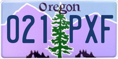 OR license plate 021PXF