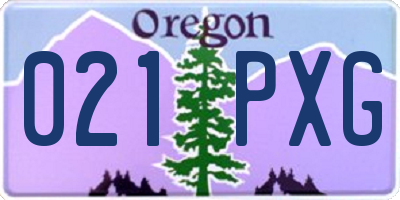 OR license plate 021PXG