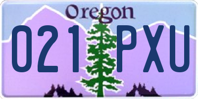 OR license plate 021PXU
